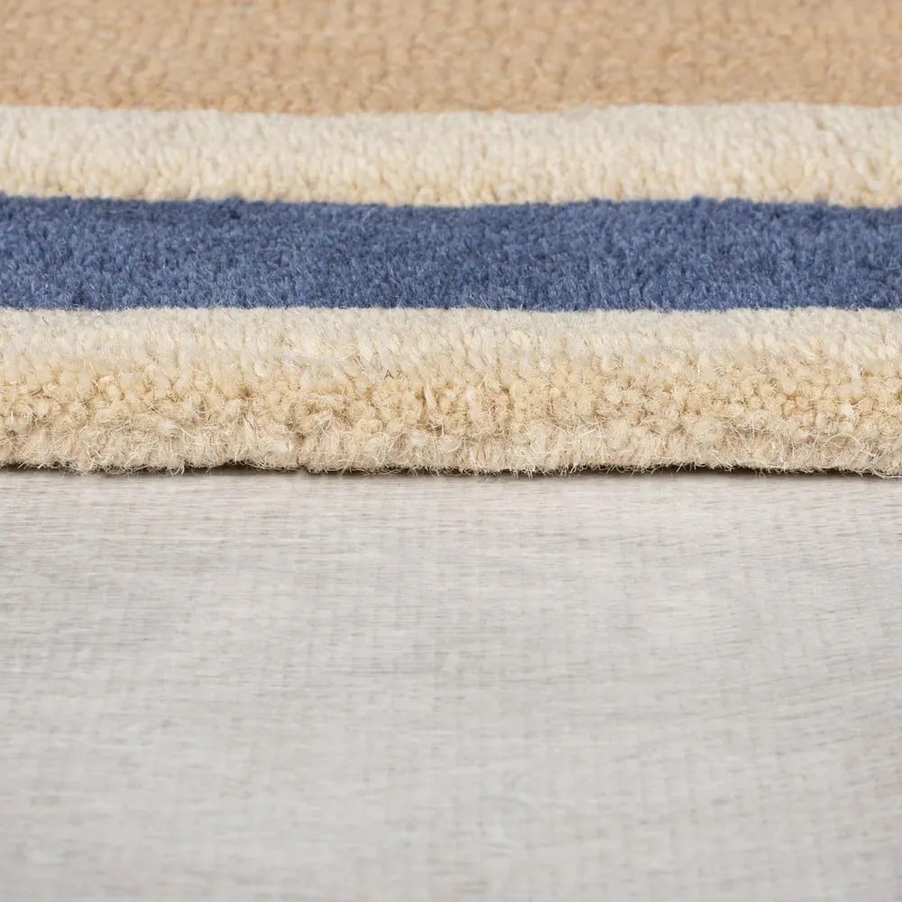 Niebiesko-pomarańczowy wełniany chodnik tkany ręcznie 60x230 cm Retro Blocks – Flair Rugs