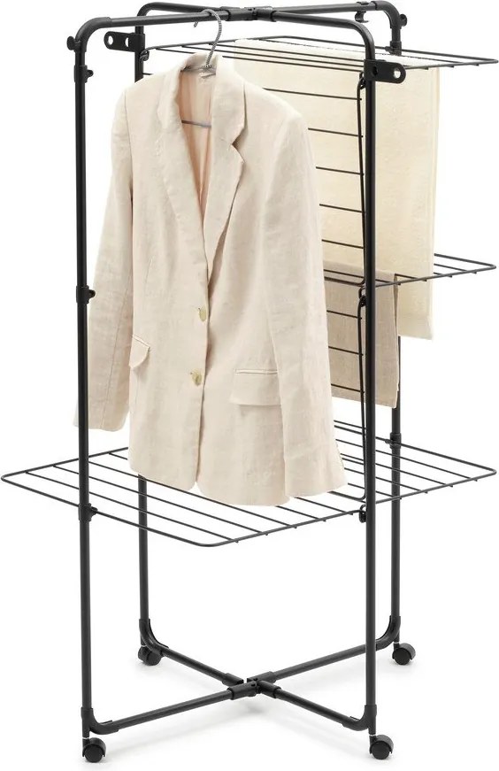 Suszarka na pranie w kolorze matowej czerni 23 m HangOn Tower – Brabantia