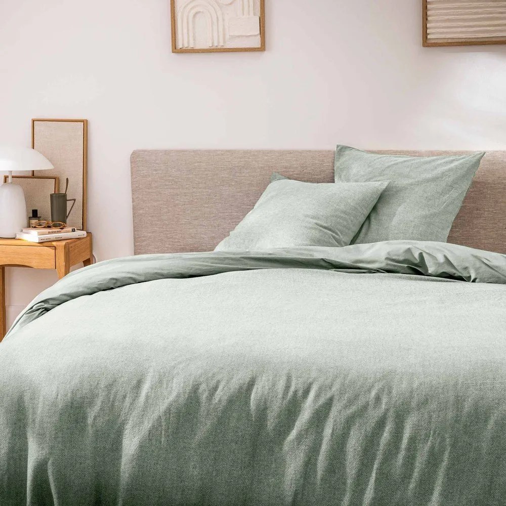 Zielona bawełniana pościel dwuosobowa 3-częściowa 240x220 cm Meline – douceur d'intérieur