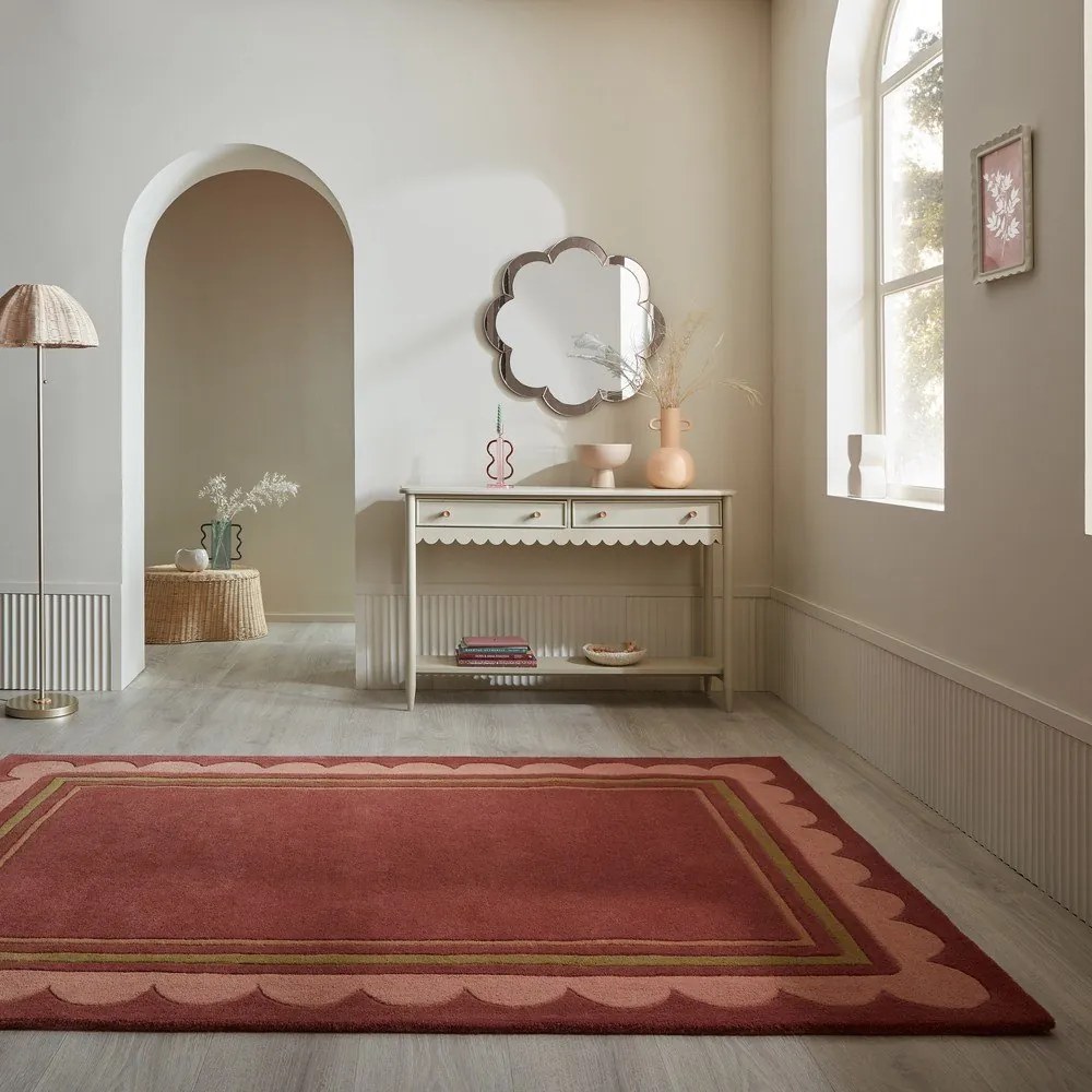 Bordowy wełniany dywan tkany ręcznie 160x230 cm Lois – Flair Rugs
