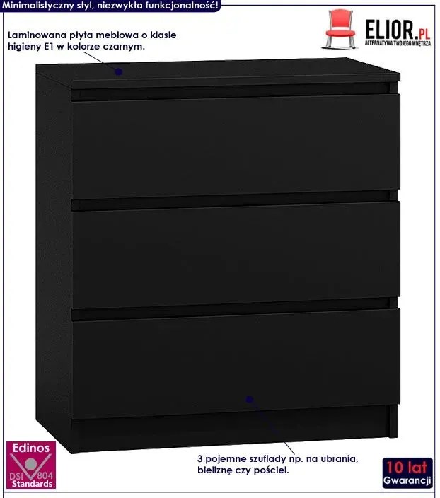 Komoda czarna S6-L28