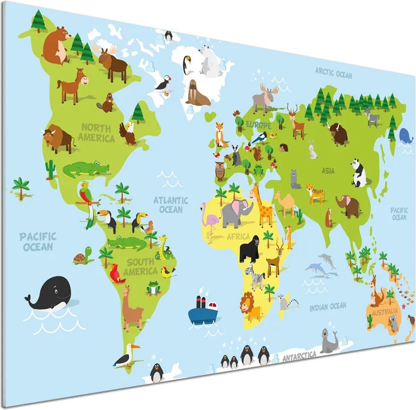 Panel do kuchni Mapa zwierzęta