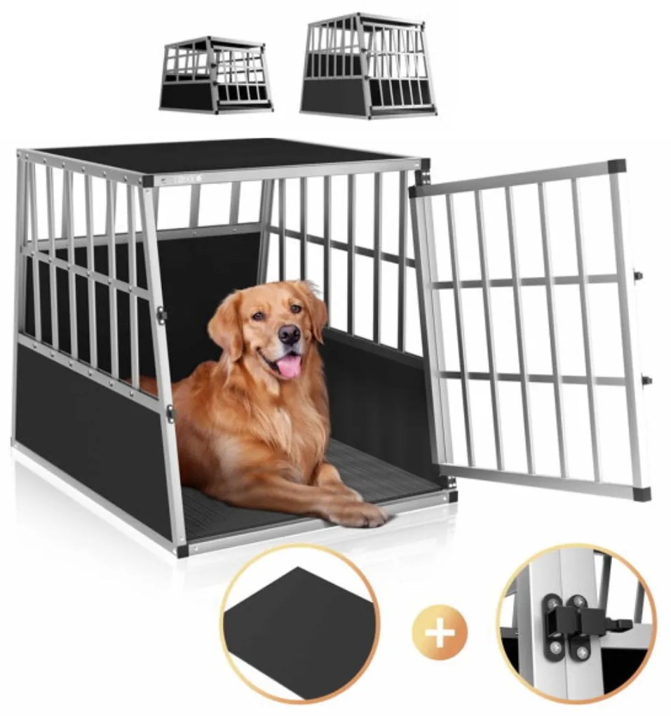 Transporter dla psa BRUNO, 66x90x72cm, srebrna/czarna Jurhan