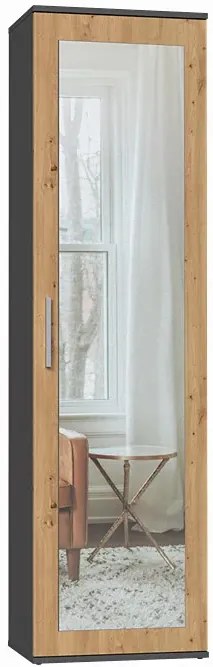 Szafa Z Lustrem Do Przedpokoju Antracyt + Dąb Artisan G0-E65