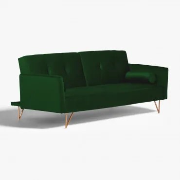 3-osobowa Rozkładana Sofa Z Aksamitu Jehrd Aksamitny Jungle Green - Sklum