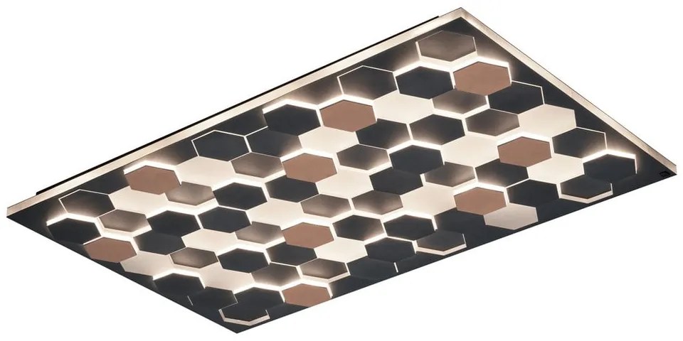 Czarna lampa sufitowa LED ze sterowaniem głosowym/mobilną aplikacją i metalowym kloszem 70x115 cm Cifavo – CINQUE