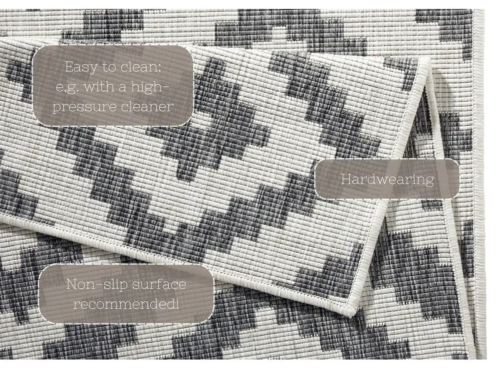 Szary dywan dwustronny NORTHRUGS Malta, 200x290 cm