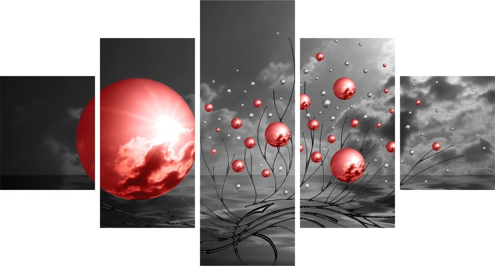 Obraz czerwonych kul (125x70 cm)