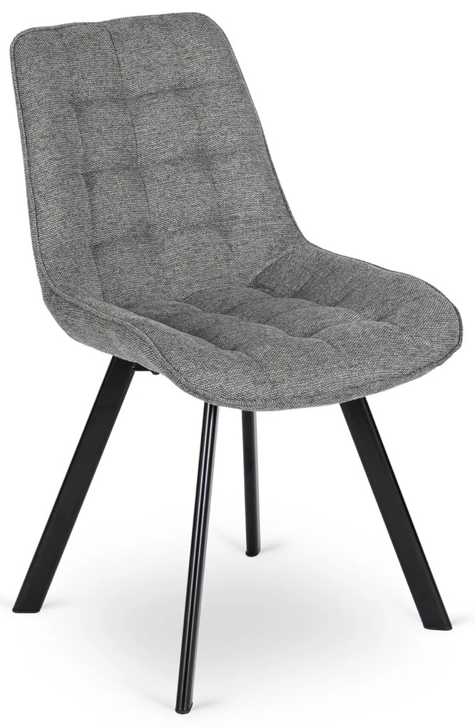 Krzesło Tapicerowane do Salonu RICK 2 Szare Nowoczesne Loft