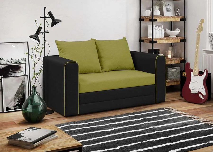 Sofa rozkładana 2 os BETA Zielony/Czarny