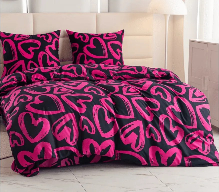 PrzytulneMieszkanie.pl PrzytulneMieszkanie.pl Pościel z mikrofibry AMORYS różowa Rozmiar pościeli: 2 szt 70 x 80 cm | 160 x 200 cm
