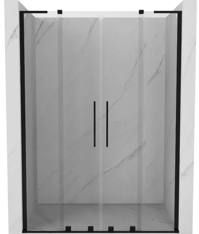 Mexen Velar L Duo drzwi prysznicowe rozsuwane 140 cm, transparent, czarne - 871-140-003-02-70