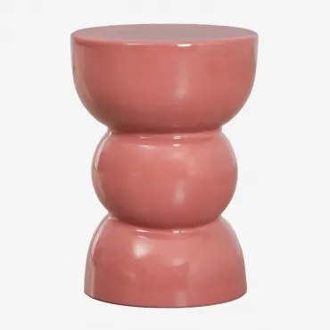 Okrągły Stolik Pomocniczy Ø35 Cm Z Dolomitu Tiyi Terracota - Sklum