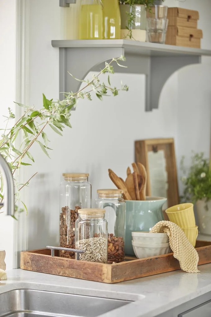 Szklany słoik na żywność BAMBOO z bambusową pokrywką 1300 ml