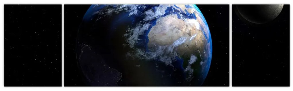 Obraz Ziemi i Księżyca (170x50 cm)