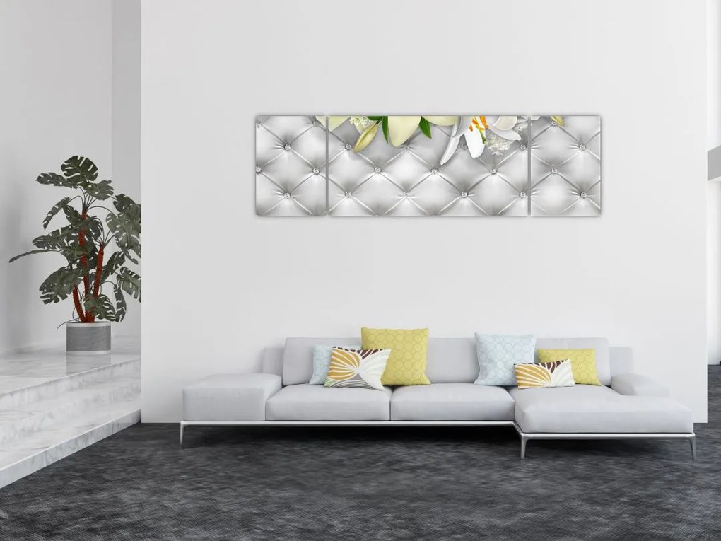 Obraz kwiatów lilii (170x50 cm)