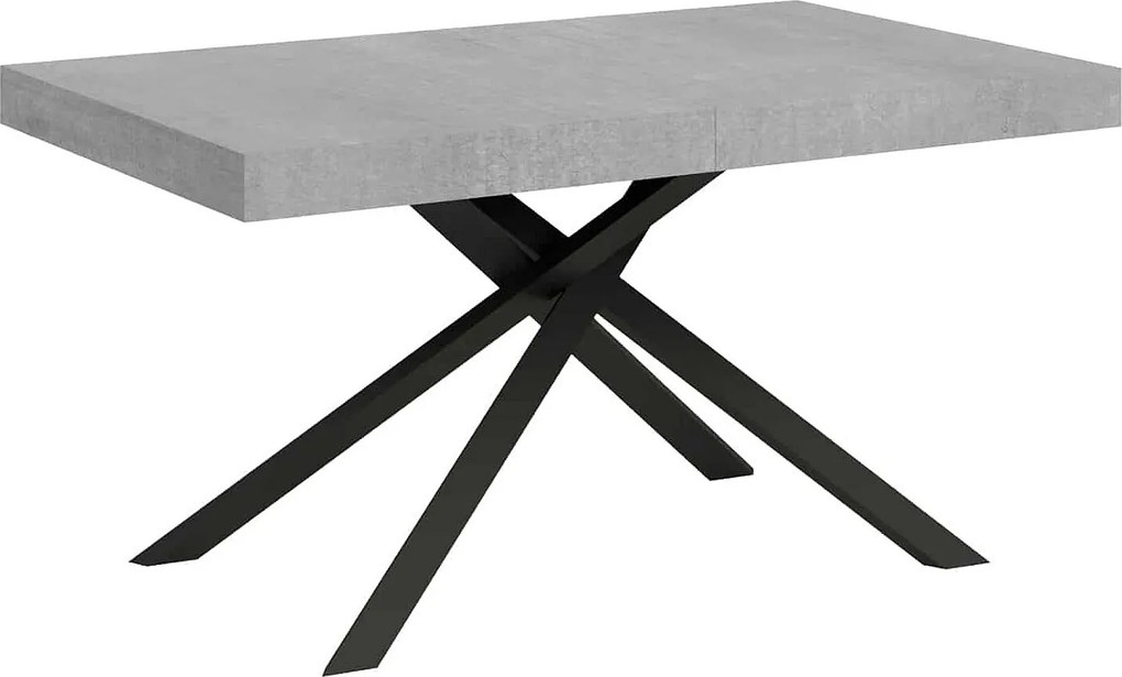 Stół rozkładany 140/224x80 cm Karida cementu nogi antracytowe