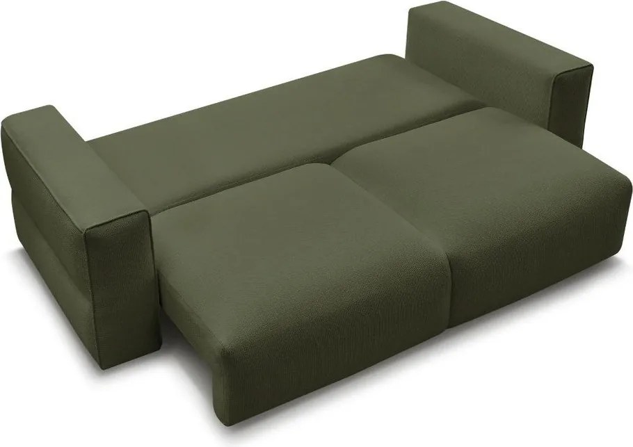 Zielona rozkładana sofa ze schowkiem 265 cm Ezechiel – Bobochic Paris