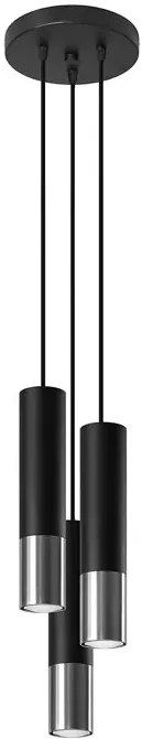 Czarno-chromowana lampa wisząca zwisy - EXX247-Oller