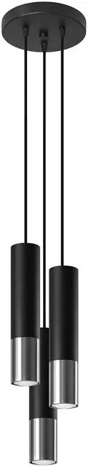 Czarno-chromowana lampa wisząca zwisy F8-T37
