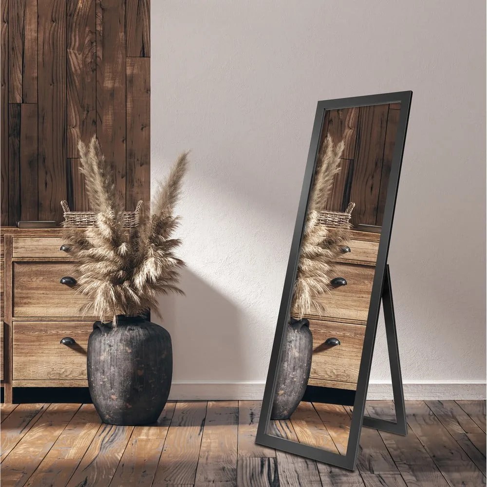Lustro stojące w czarnej ramie Styler Sicilia, 46x146 cm