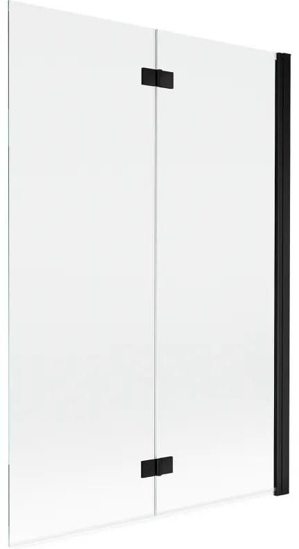 Mexen Mist parawan nawannowy 2-skrzydłowy prawy 120 x 150 cm, transparent, czarny - 8A9-120-002-70-00-P
