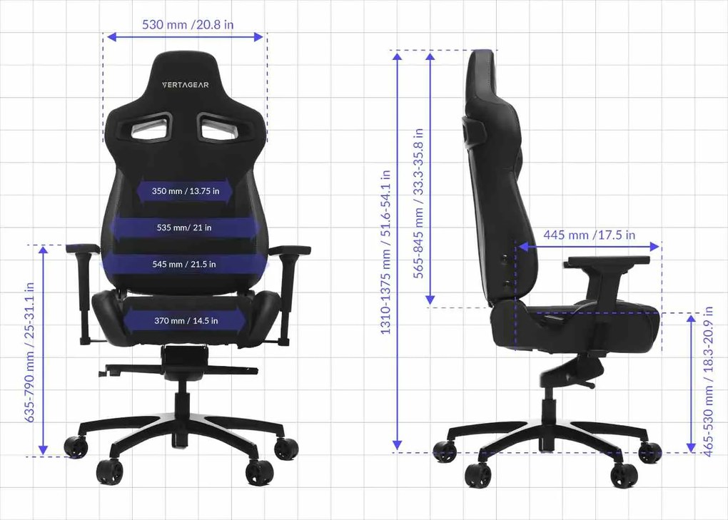 Vertagear Racing Series P-Line PL4500 HygennX Fotel Gamingowy Czarny/Fioletowy