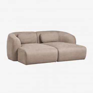 Sofa Modułowy Z Szezlongiem 2-częściowy Z Tkaniny Chenille Coquette Brązowa Szenila Pszeniczna - Sklum