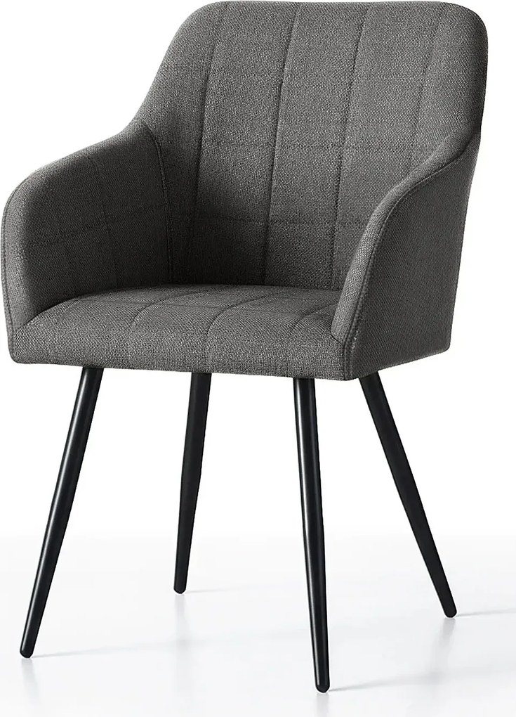 Zestaw 4 grafitowych krzeseł tapicerowanych W1-H40