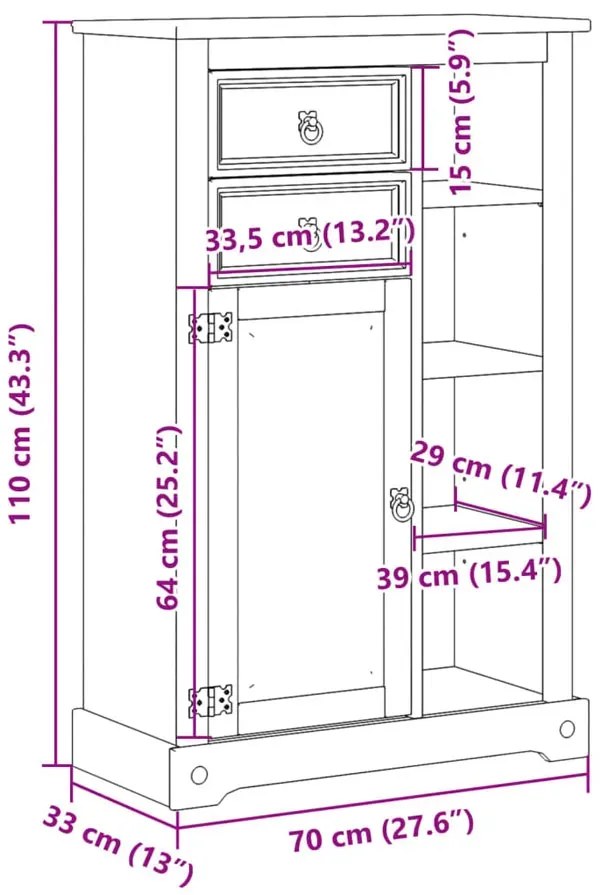 Wysoka szafka łazienkowa z półkami i szufladą C6-D30