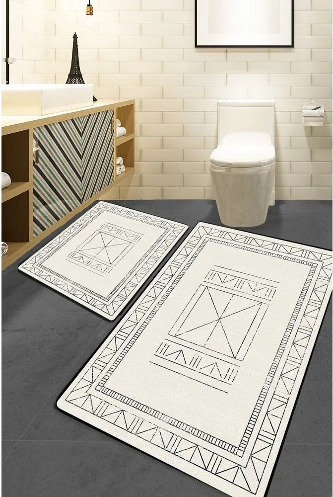 Kremowe dywaniki łazienkowe zestaw 2 szt. 60x100 cm Touch – Foutastic