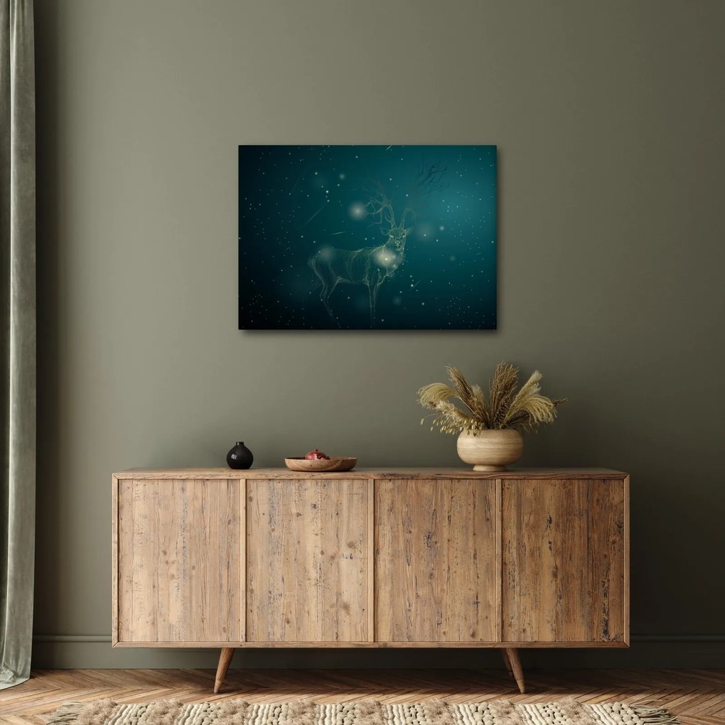 Obraz - Magiczny jeleń w nocy (70x50 cm)