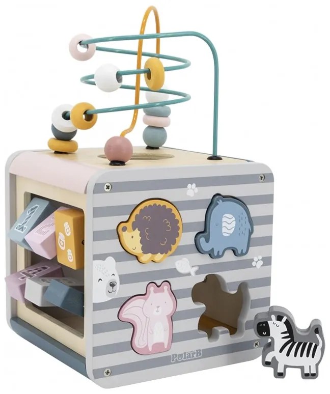 Viga polarb activity box drewniane edukacyjne centrum gier 5w1 kostka
