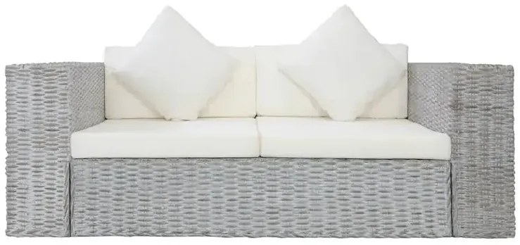 Szara 2-osobowa sofa z rattanu W1-F16