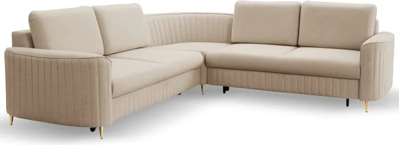 Narożnik LAREN nowoczesna sofa z funkcją spania pojemnik na pościel prawa strona CASTEL 15 251x251x85 cm