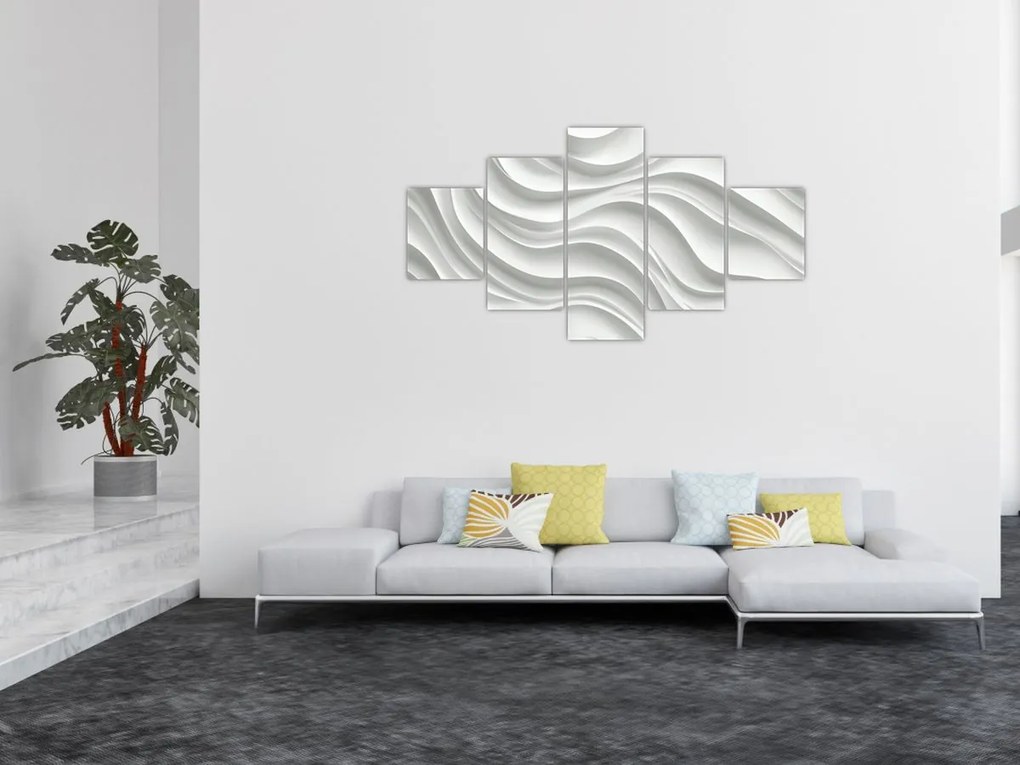 Obraz - 3D białe fale (125x70 cm)