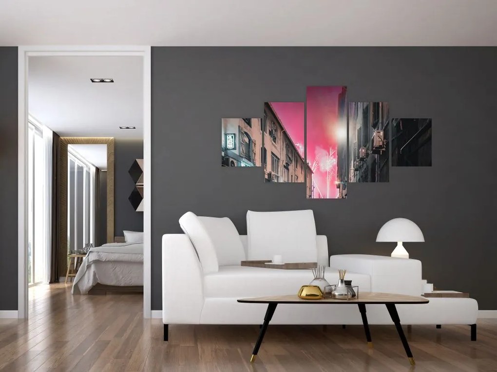 Obraz fajerwerków w Marsylii (125x70 cm)