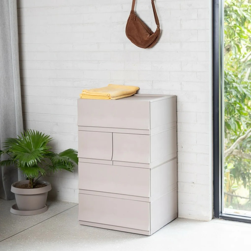 Modułowy pojemnik Wave Junior Wood bez kółek 43,4 x 27,2 x 22 cm, wąski - 1 szuflada