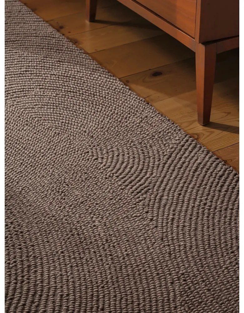 Szarobrązowy wełniany chodnik tkany ręcznie 80x300 cm Eleni Taupe – Hanse Home