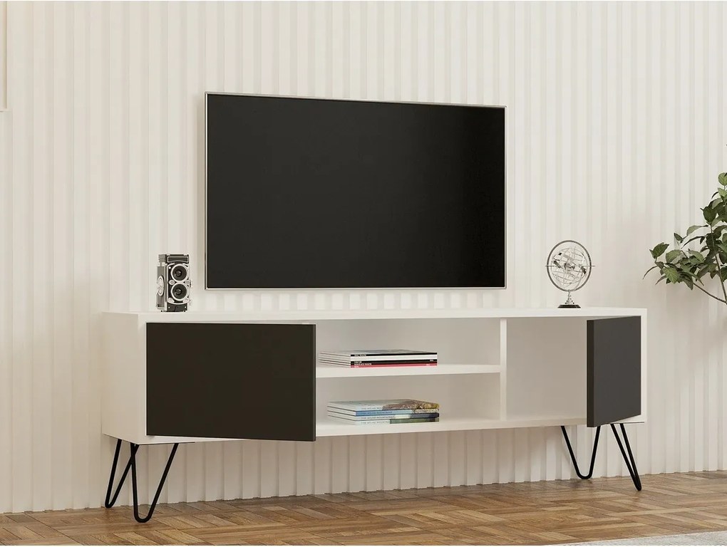 Stolik pod telewizor Hare White and Anthracite