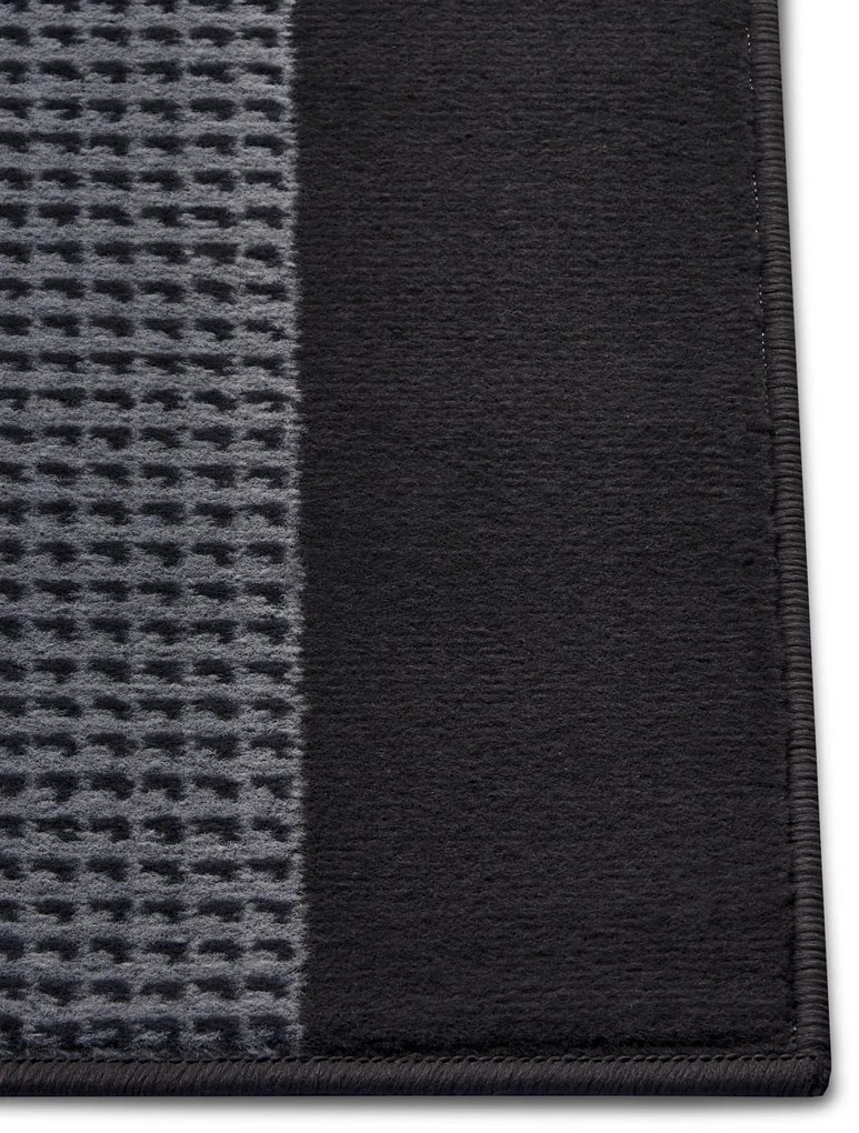 Dywan nowoczesny Basic czarno-szary chodnik 80 cm x 450 cm