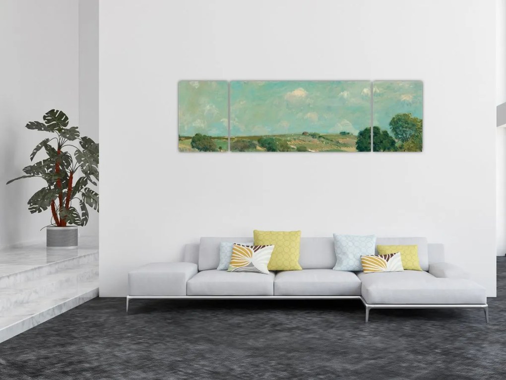 Obraz - Alfred Sisley,  Meadow, reprodukcje (170x50 cm)