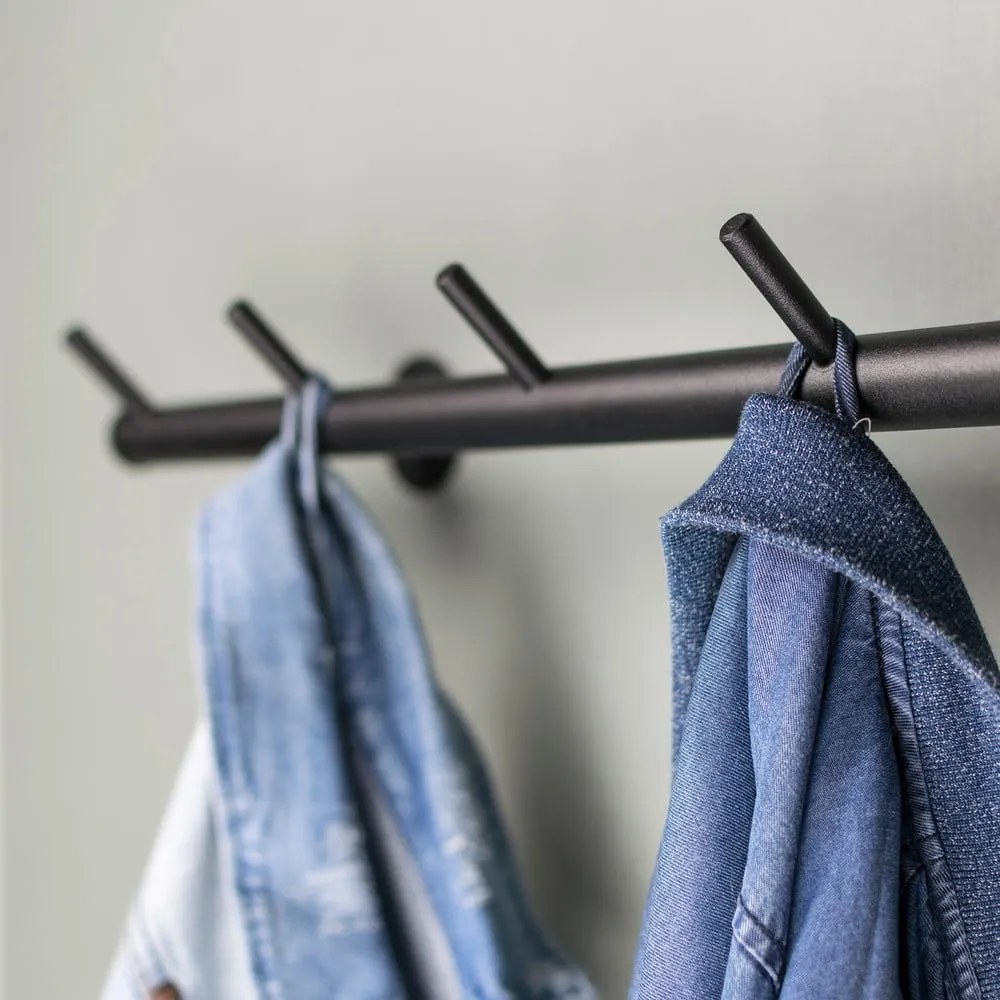 Czarny metalowy wieszak ścienny 55 cm Odin – Spinder Design