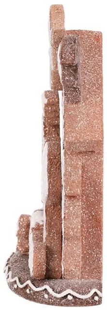 Dekoracja świąteczna Szopka piernikowa, poliresin, LED, brązowy