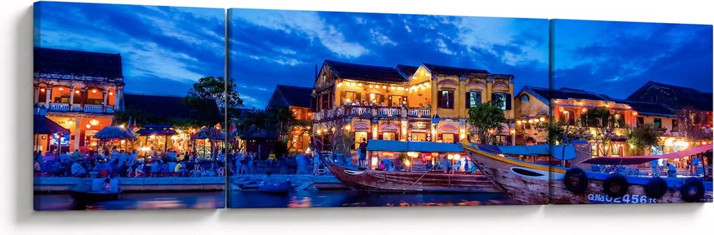 Obraz nocnego miasta Hoi An w Wietnamie (170x50 cm)