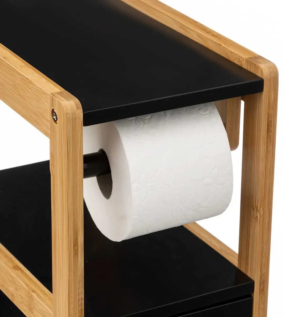 Wąska szafka na papier toaletowy NATUREO, bambusowy stelaż