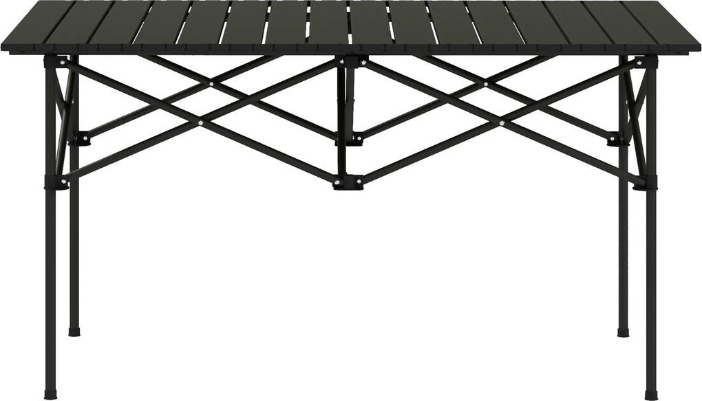 Outsunny Składany Stół Kempingowy z Rolowanym Blatem Ogrodowy z Aluminium Dla Dwie Osoby 95 x 55 cm Czarny