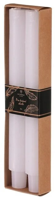 Zestaw świec stożkowych, białe, 2 szt., parafinowe