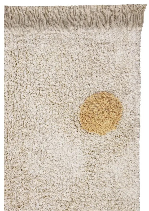 Żółto-kremowy bawełniany dywan dziecięcy tkany ręcznie odpowiedni do prania 120x160 cm Hippy Dots Honey – Lorena Canals
