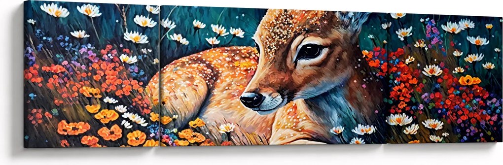 Obraz - Malowany jeleń (170x50 cm)